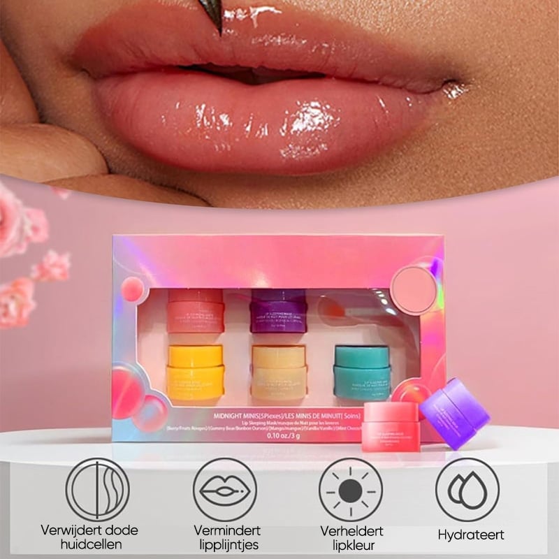 Set van 5 gekleurde lipmaskers
