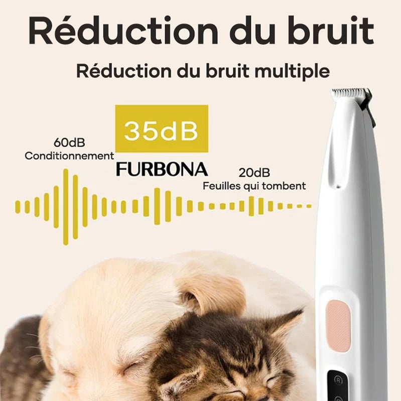 Tondeuse pour poils d'animaux avec lumière LED