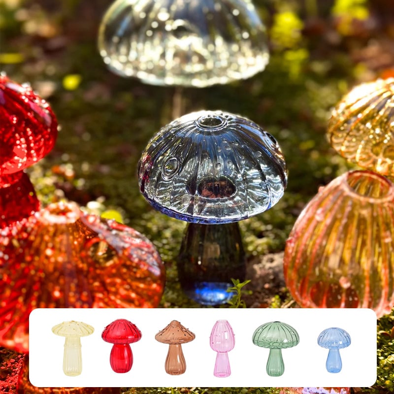 Handmade Glass Mushroom Bud Vase