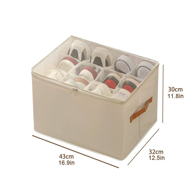 Collapsible Shoe Organizer Box with Transparent Cover