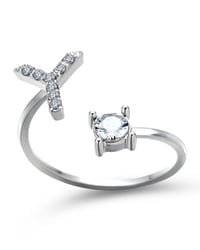 Offener Zirkonia-Ring mit Initialen