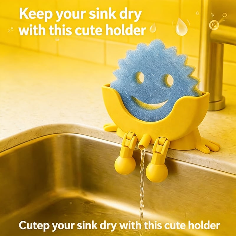Smiley Dishwashing Sponge Holder