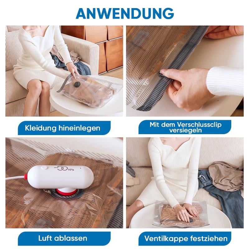 Reise-Vakuumbeutelset mit USB-Pumpe