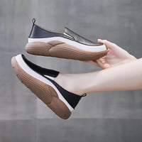 Women's Thick Sole Low-cut Leather Shoes