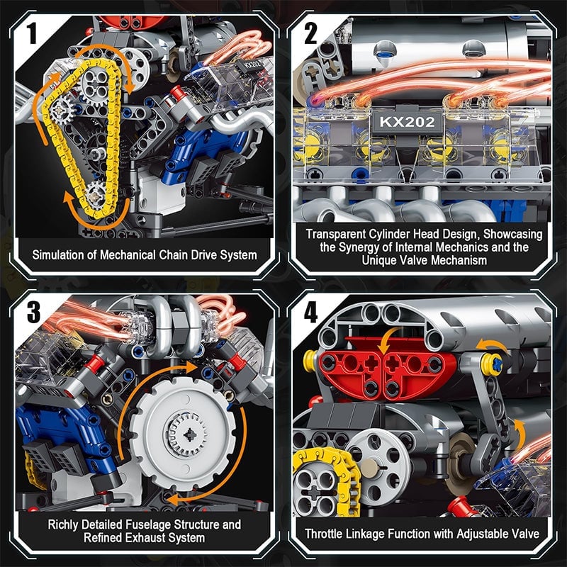 Sakerplus® V8 Working Car Engine Kit