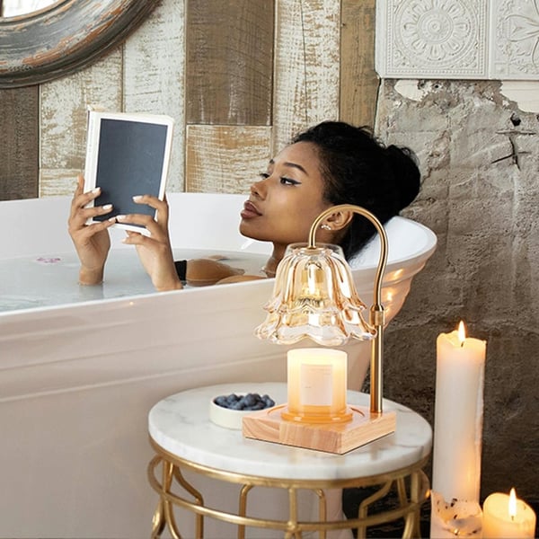 Wood Candle Warmer Lamp with Timer