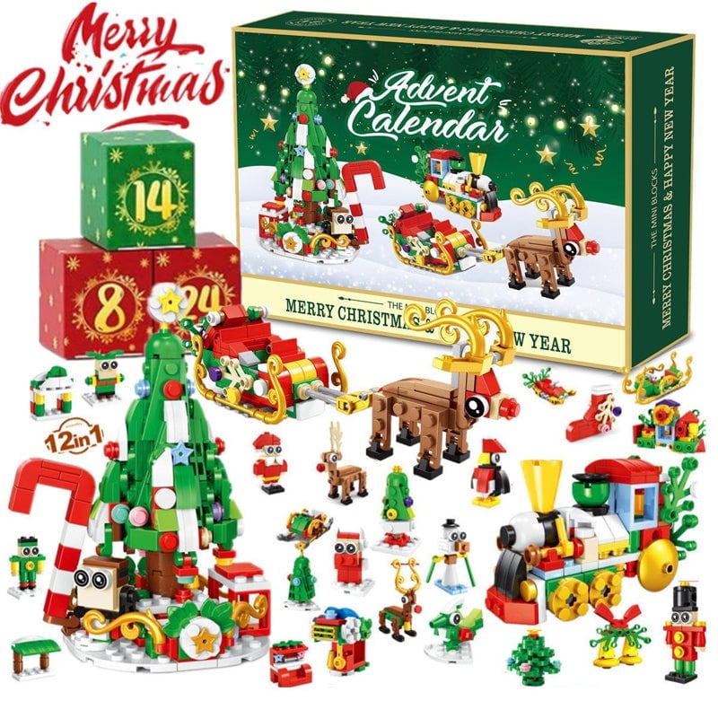 Adventskalender mit Weihnachts-Bausteinen
