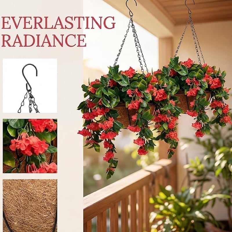Faux Crepe Myrtle Hanging Baskets
