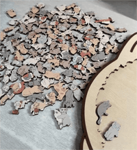 135-Piece Cat-Shaped Wooden Puzzle