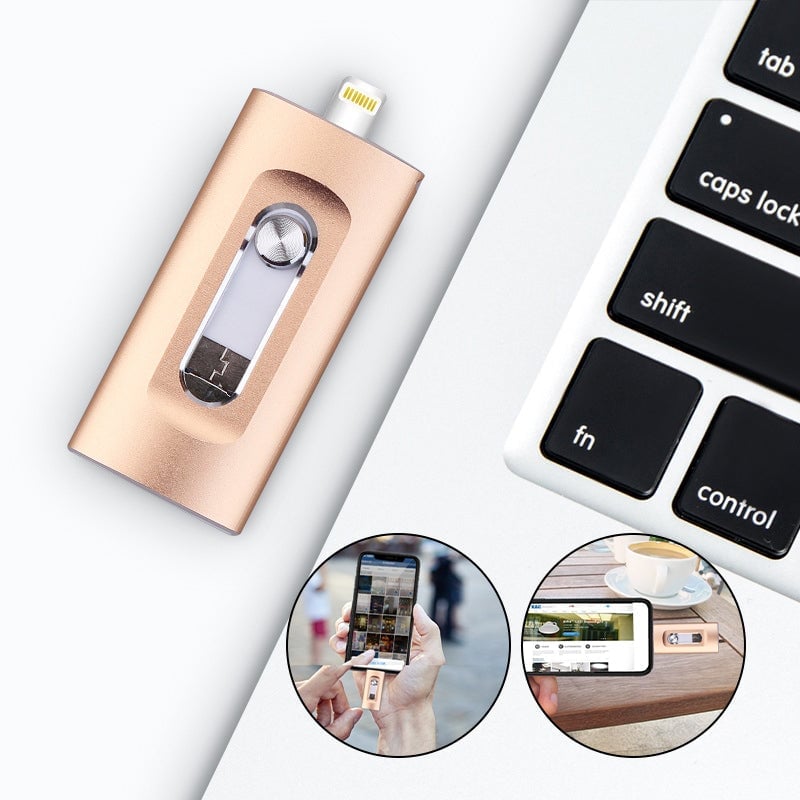 3-in-1 USB-Stick mit hoher Kapazität und Fingerabdruckschutz