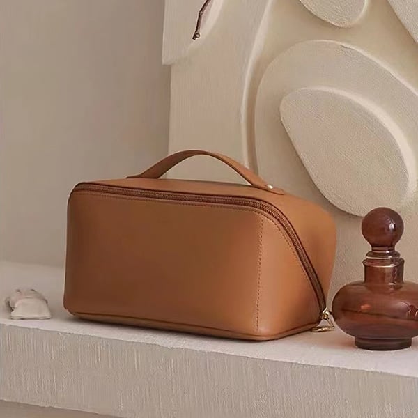 Borsa cosmetica da viaggio in pelle portatile