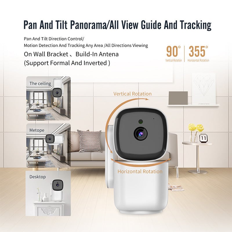 360 Degree Motion Tracking Color Night Vision Security Camera