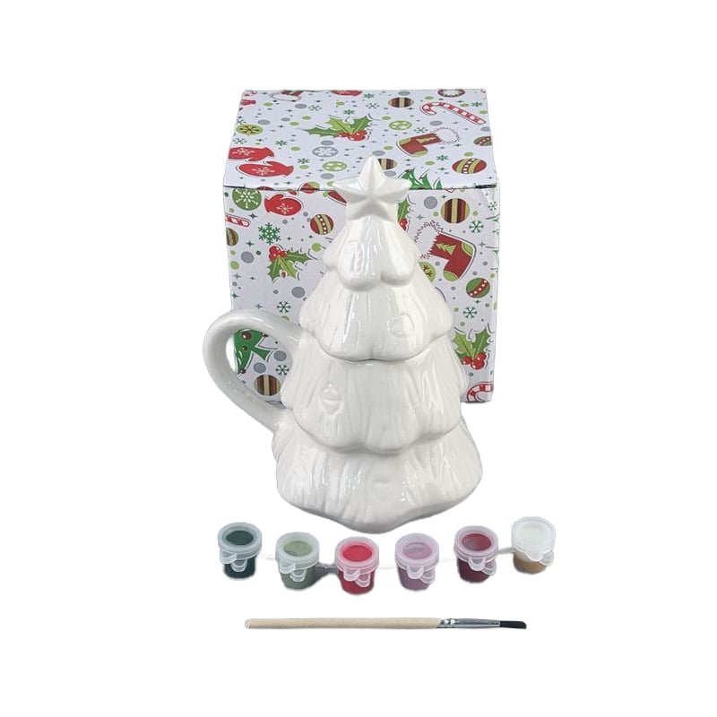 DIY Ceramic Christmas Tree Coloring Mug