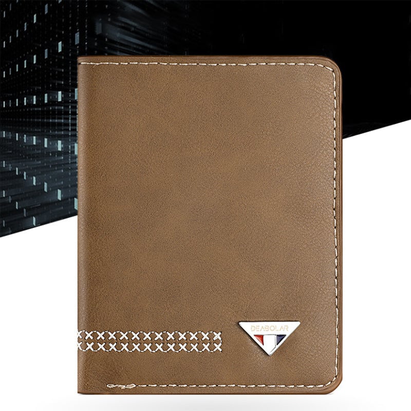 Dreifach faltbare Herren-Brieftasche aus strapazierfähigem Leder