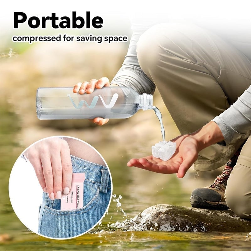 Compressed Travel Towels – Individually Wrapped Disposable Face Towels