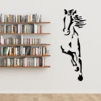 Adesivo da parete moderno in acrilico 3D con cavallo a specchio