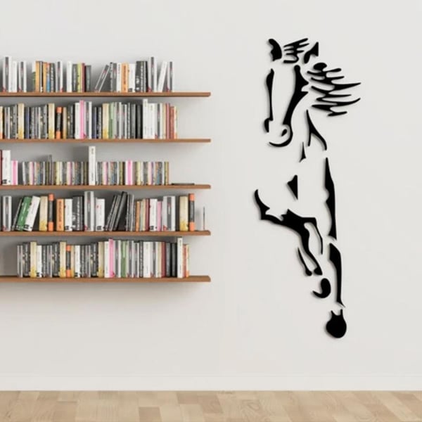 Adesivo da parete moderno in acrilico 3D con cavallo a specchio
