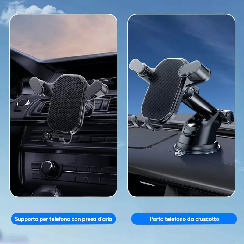 Staffa per telefono cellulare da auto con montaggio a gancio