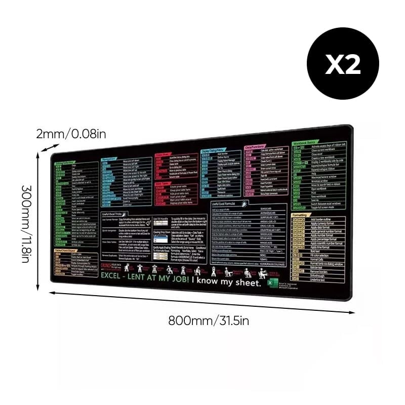 Excel Keyboard Shortcut Mouse Pad