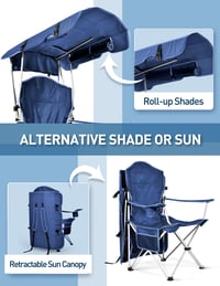 Folding Camping Chair with Canopy and Fan
