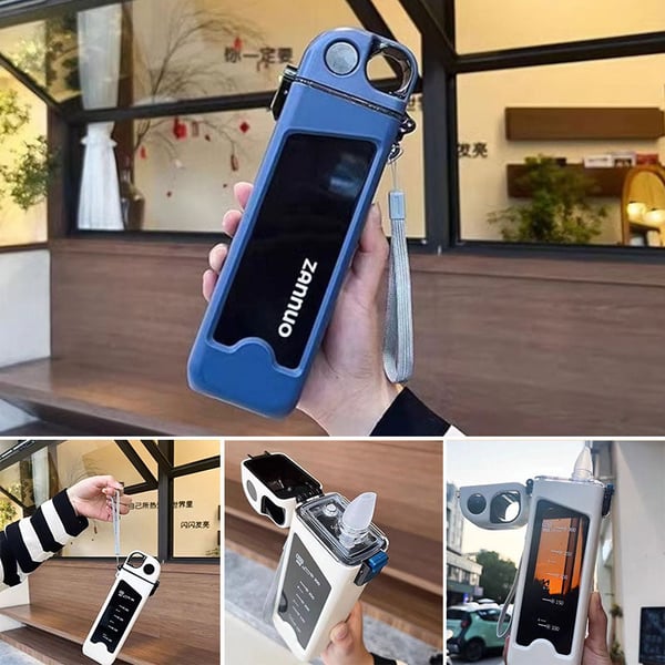 Portable Square Water Bottle with Straw