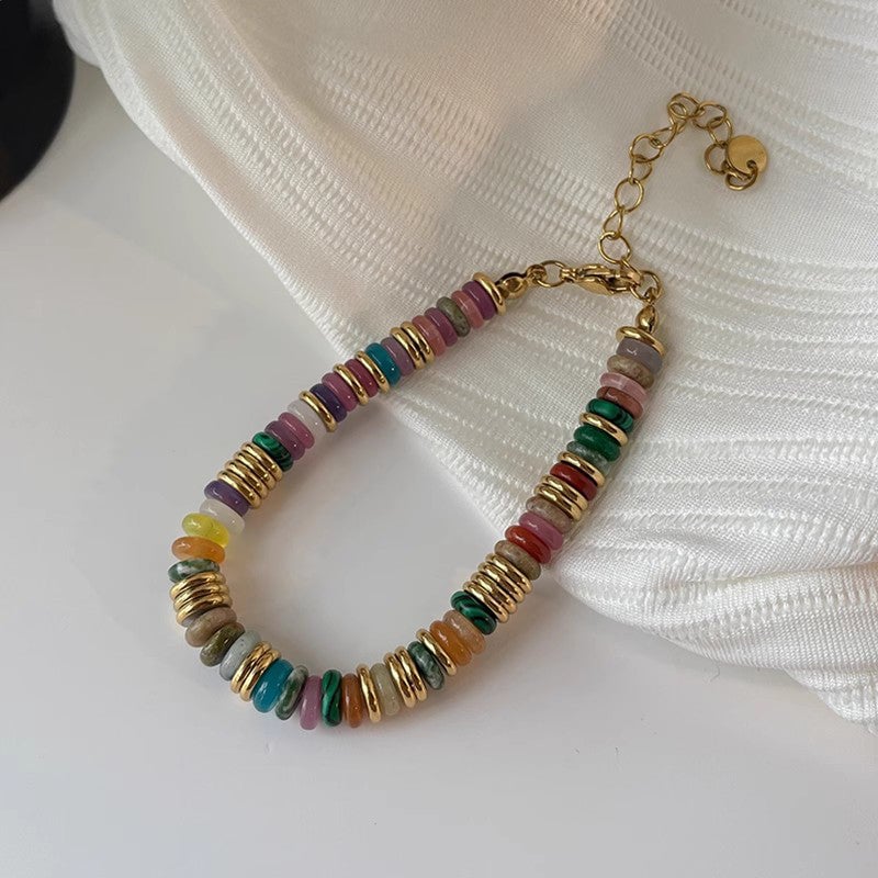 Frisbee Natural Beaded Necklace