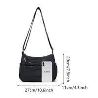 Solid Color Fashionable Multi-pocket Zipper Crossbody Bag