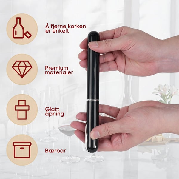 Vinåpner med luftpumpe