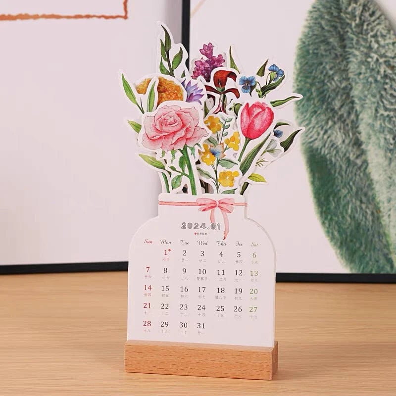 2024 bloem bloeiende bureaukalender