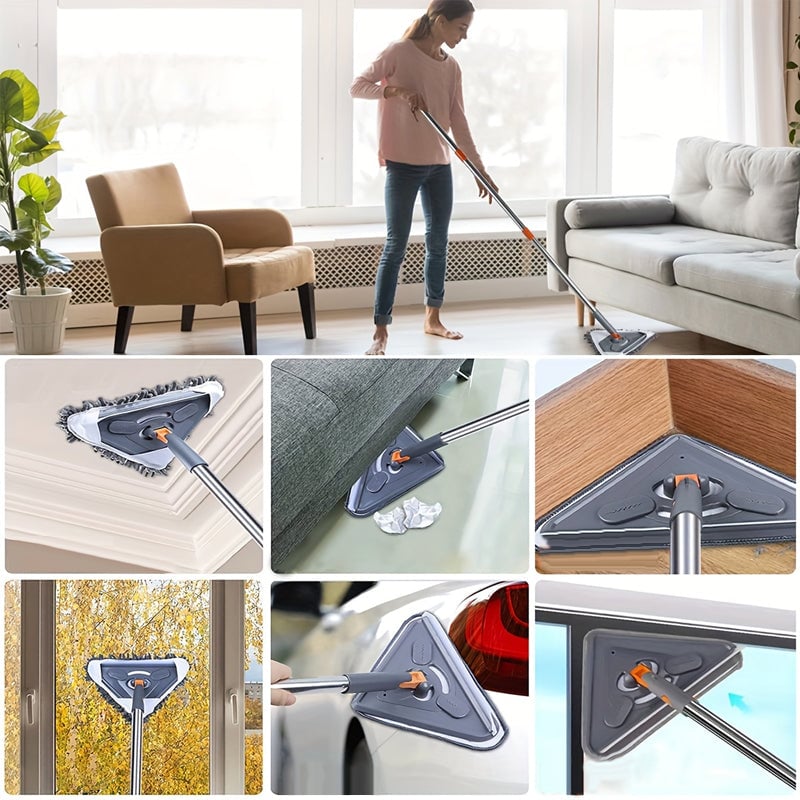 Five-section triangular mop