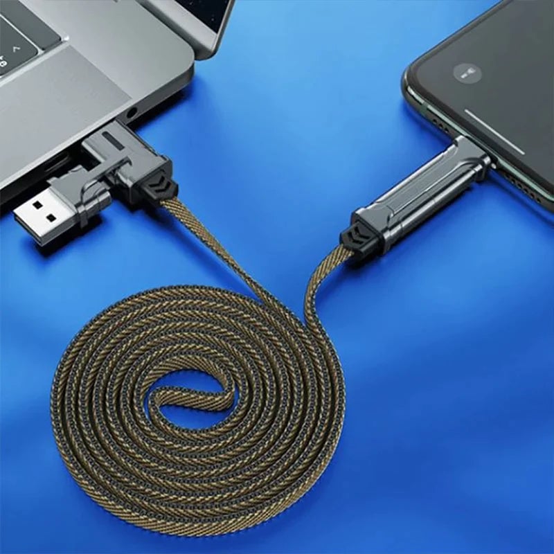 4-in-1-Schnellladekabel aus Nylongeflecht