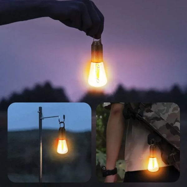 Wasserdichte LED USB wiederaufladbare Solar-Camping-Lampe mit Haken