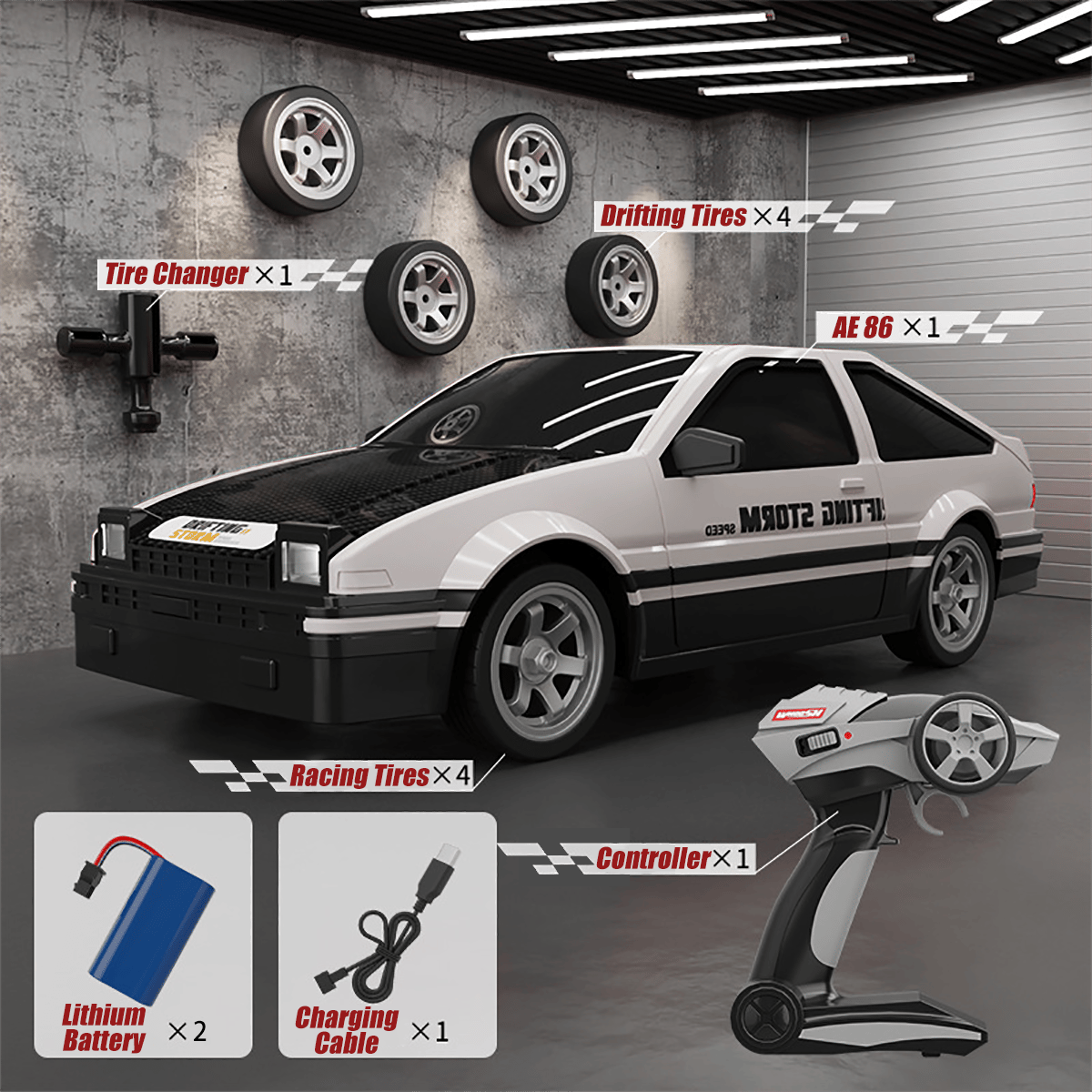 Klyzor Four-Wheel Drive Drift Racing Car - 25 MPH Speed & 50m Remote Range