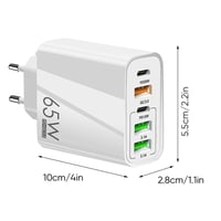 Multiport-Adapter 65W Schnellladegerät-EU-Standard