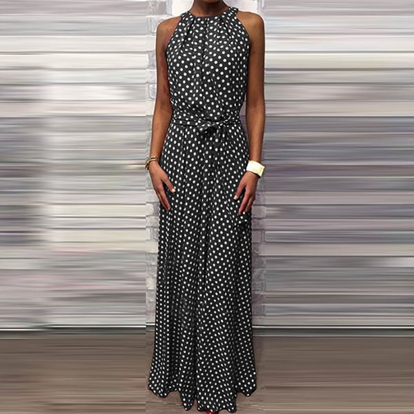 Maxiklänning med prickiga tryck