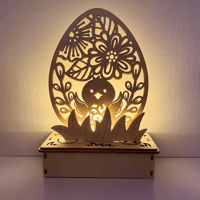 Houten doe-het-zelf-ornament in eivorm