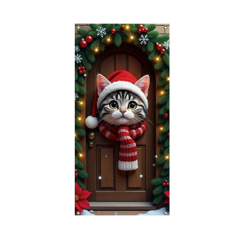 Christmas Door Curtain Atmosphere Banner