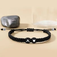 26 Letters & Heart Design Braided Drawstring Bracelet