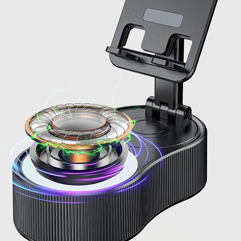 360° Adjustable Phone Stand with Built-in Bluetooth Speaker