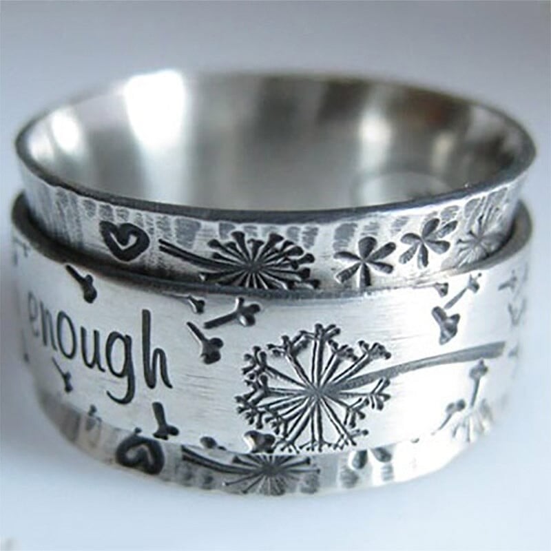 Silver Dandelion Spinner Ring