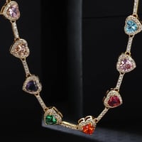 Heart Shaped Colorful Zirconia Necklace