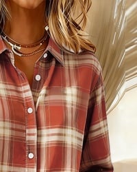 Plaid Lapel Shirt