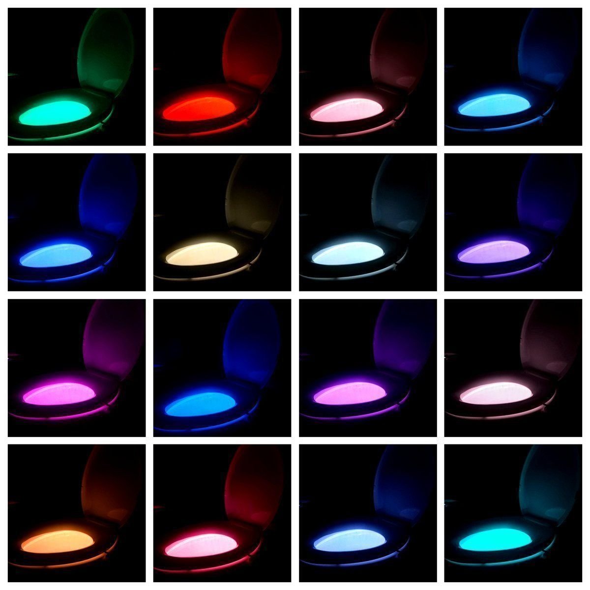 16-Color Motion Sensor LED Toilet Night Light