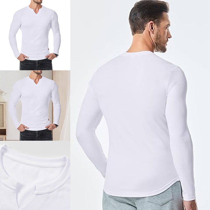Men's Slim Fit V-Neck Longline Muscle Shirt