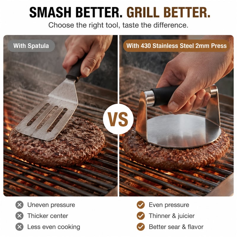Stainless Steel Burger Patty Press