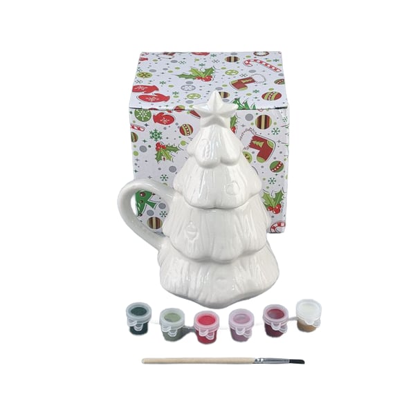 DIY Ceramic Christmas Tree Coloring Mug