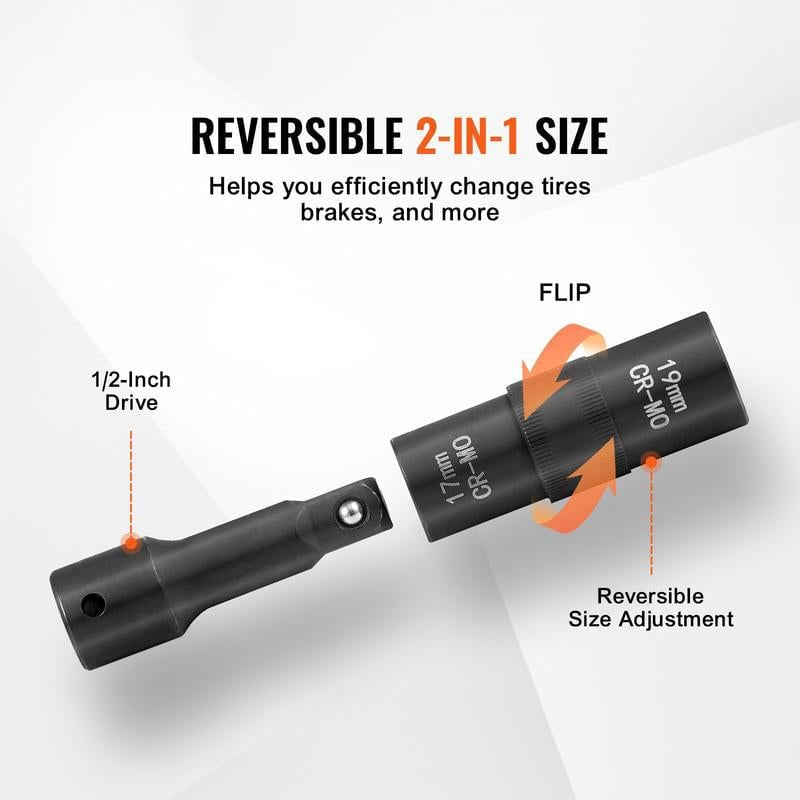 Sakerplus Flip Socket Set for Lug Nuts