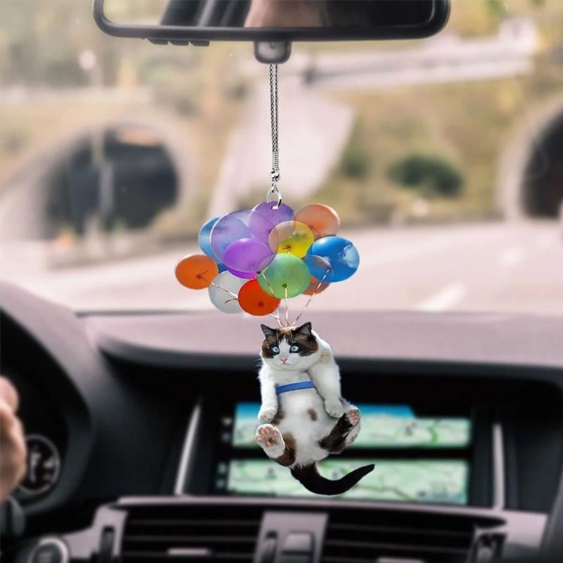 Pendentif de Chaton et de Ballons Colorés