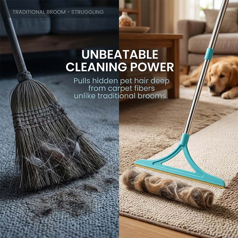 Adjustable Mop Scraper & Hair Magnet Tool