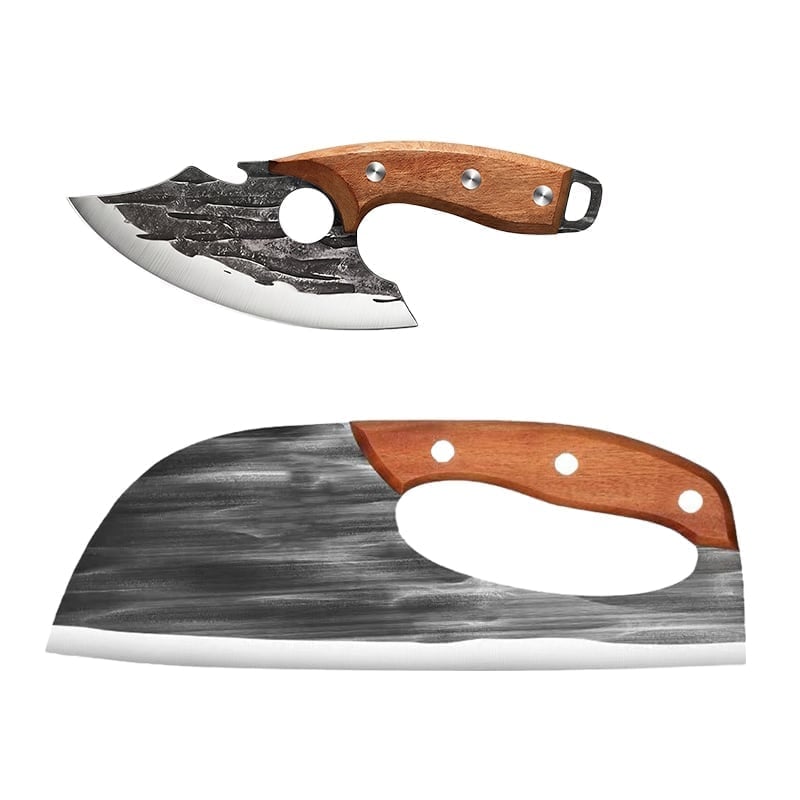 Premium Hand-Forged Chef's Knife & Cleaver Set